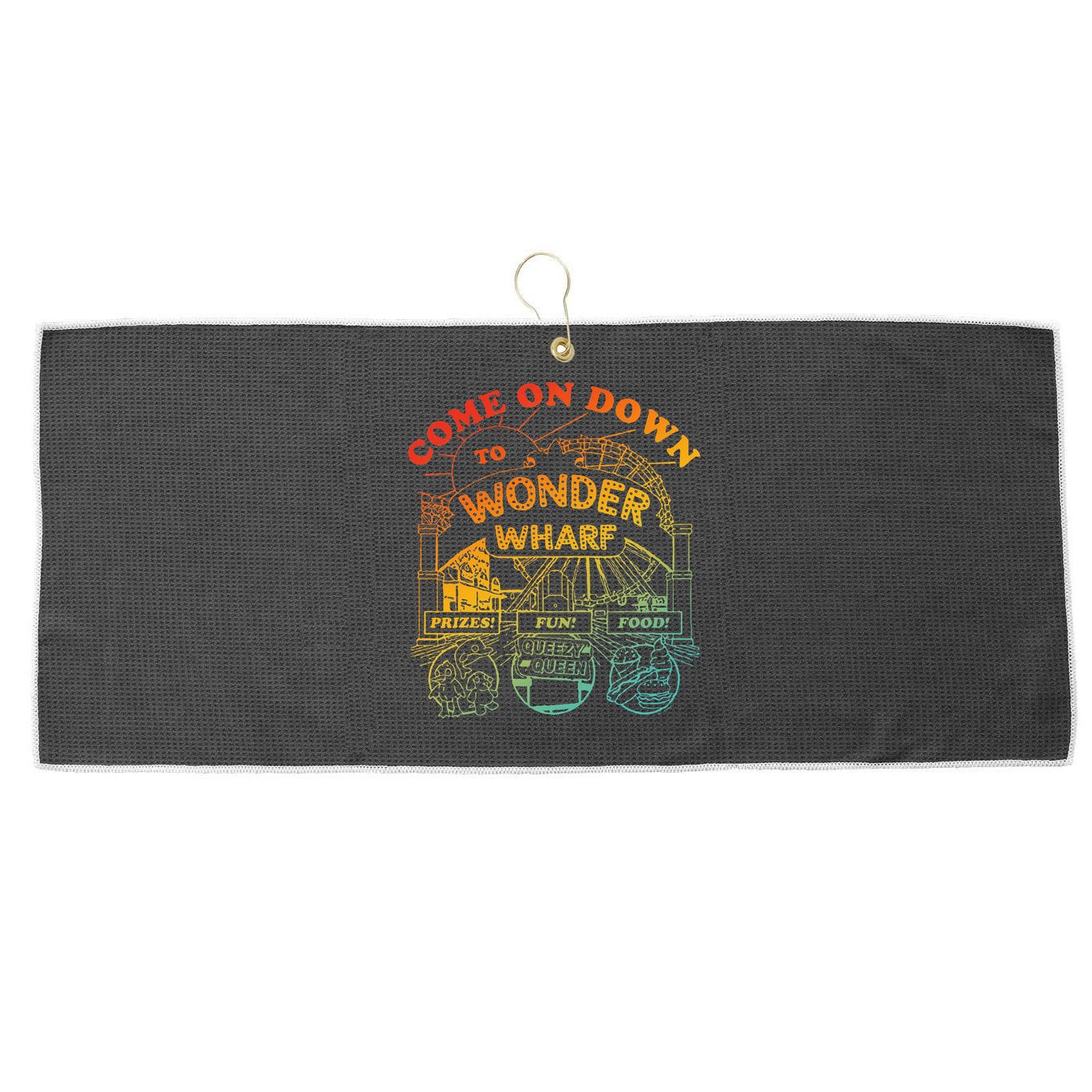 Come On Down To Wonder Wharf Prizes Fun Queezy Queen Food Large Microfiber Waffle Golf Towel