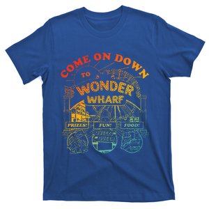 Come On Down To Wonder Wharf Prizes Fun Queezy Queen Food T-Shirt