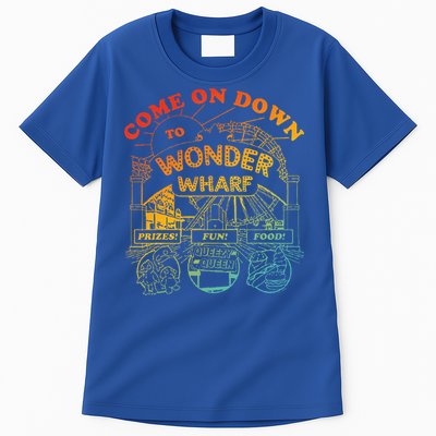 Come On Down To Wonder Wharf Prizes Fun Queezy Queen Food Tall T-Shirt