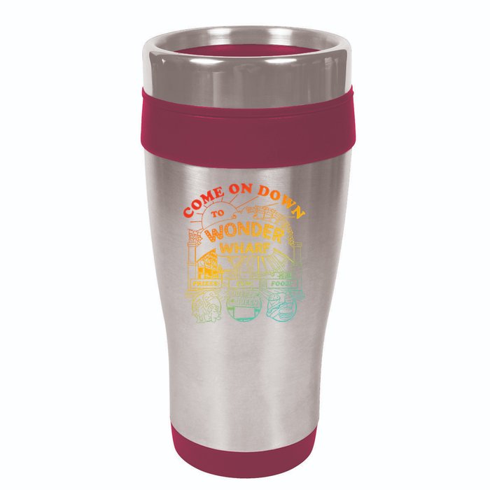 Come On Down To Wonder Wharf Prizes Fun Queezy Queen Food 16oz Travel Tumbler
