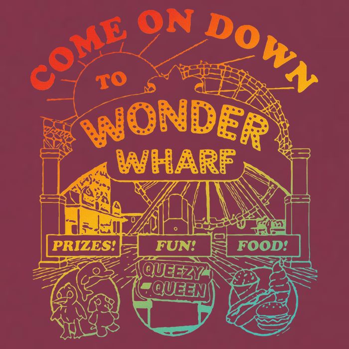 Come On Down To Wonder Wharf Prizes Fun Queezy Queen Food 16oz Travel Tumbler
