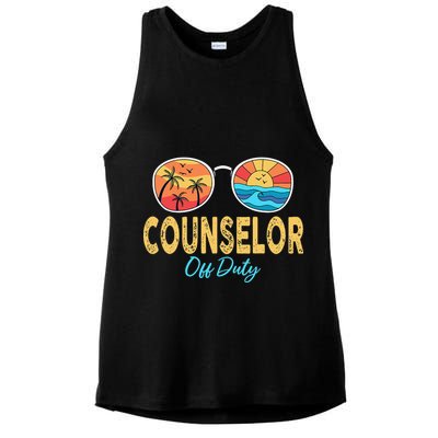 Counselor Off Duty Happy Last Day Of School Summer Ladies PosiCharge Tri-Blend Wicking Tank