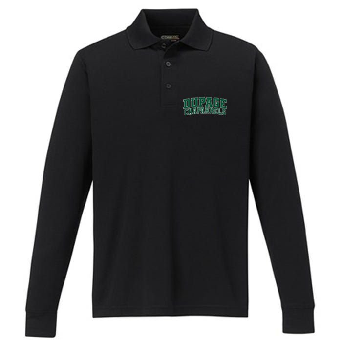 College Of Dupage Chaparrels Performance Long Sleeve Polo