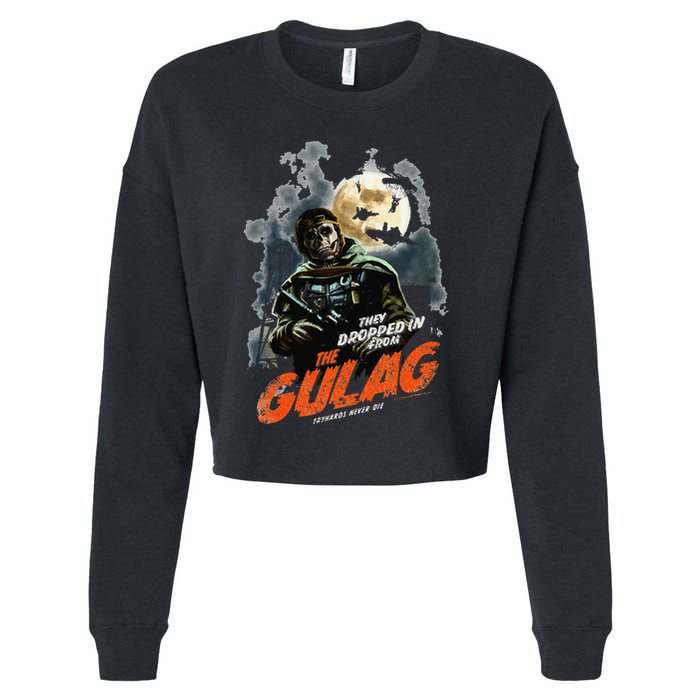 Call Of Duty Halloween Gulag Tryhards Never Die Distressed Cropped Pullover Crew