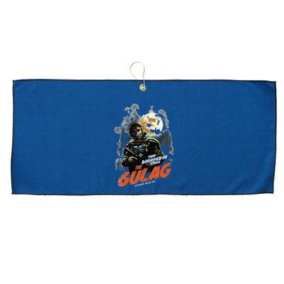 Call Of Duty Halloween Gulag Tryhards Never Die Distressed Large Microfiber Waffle Golf Towel