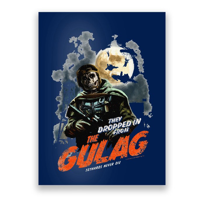 Call Of Duty Halloween Gulag Tryhards Never Die Distressed Poster