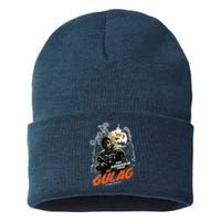 Call Of Duty Halloween Gulag Tryhards Never Die Distressed Sustainable Knit Beanie