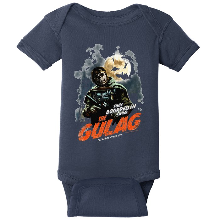 Call Of Duty Halloween Gulag Tryhards Never Die Distressed Baby Bodysuit