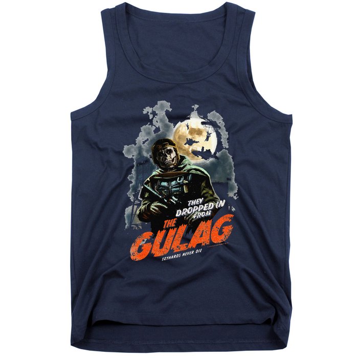 Call Of Duty Halloween Gulag Tryhards Never Die Distressed Tank Top