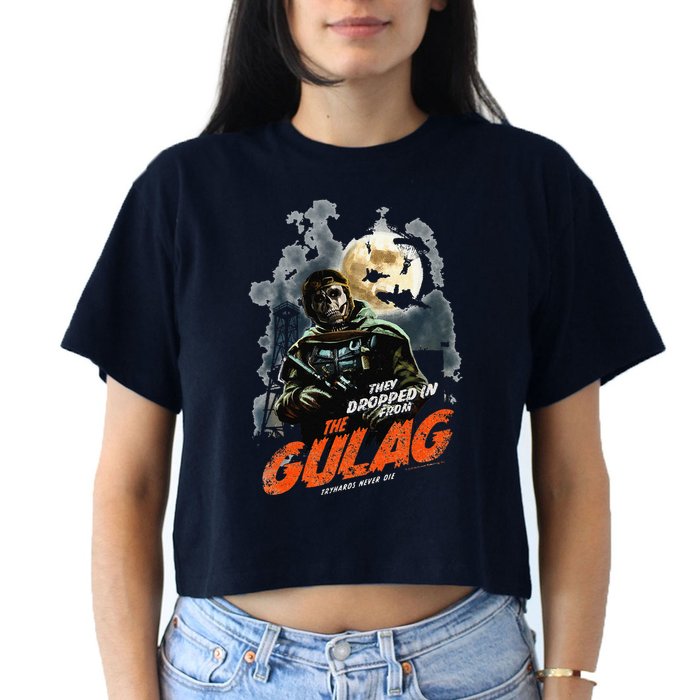 Call Of Duty Halloween Gulag Tryhards Never Die Distressed Crop Top