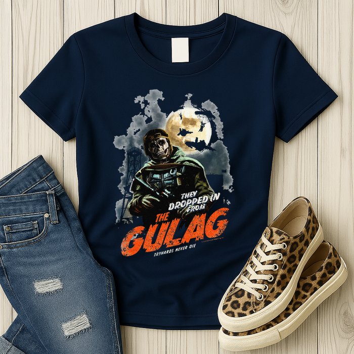 Call Of Duty Halloween Gulag Tryhards Never Die Distressed Womens T-Shirt