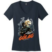 Call Of Duty Halloween Gulag Tryhards Never Die Distressed Women's V-Neck T-Shirt