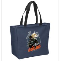 Call Of Duty Halloween Gulag Tryhards Never Die Distressed Zip Tote Bag