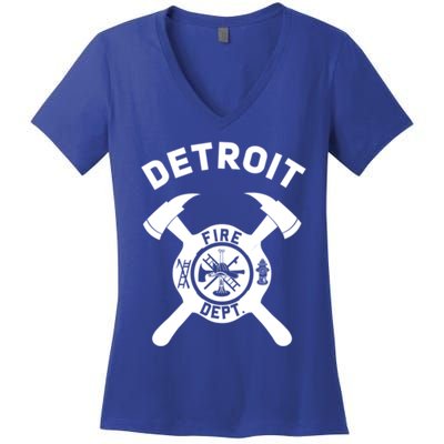 City Of Detroit Fire Departt Michigan Firefighter Gift Women's V-Neck T-Shirt