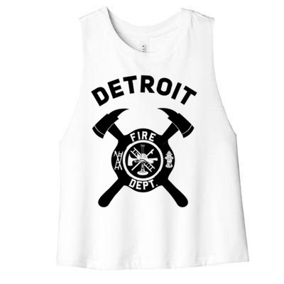 City Of Detroit Fire Departt Michigan Firefighter Gift Women's Racerback Cropped Tank