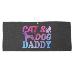 Cat Owner Dog Owner Daddy Cat Lover Gift Cat And Dog Daddy Gift Large Microfiber Waffle Golf Towel