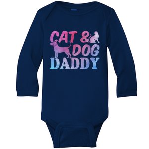 Cat Owner Dog Owner Daddy Cat Lover Gift Cat And Dog Daddy Gift Baby Long Sleeve Bodysuit