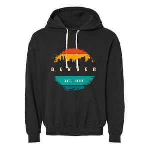 City Of Denver Colorado Garment-Dyed Fleece Hoodie