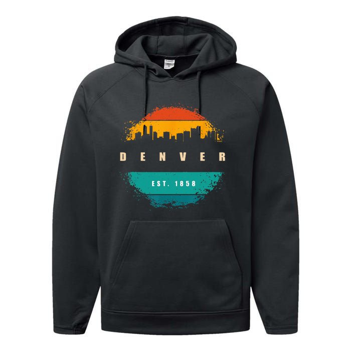 City Of Denver Colorado Performance Fleece Hoodie