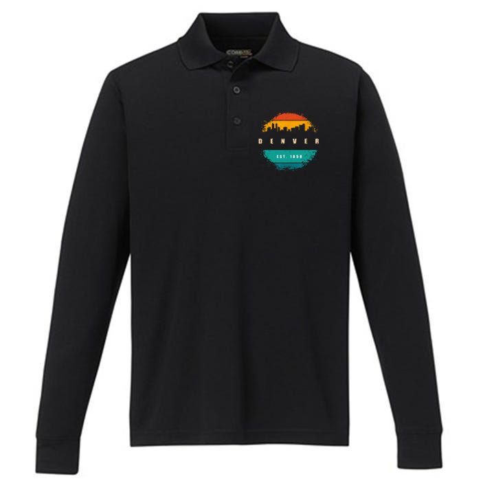 City Of Denver Colorado Performance Long Sleeve Polo