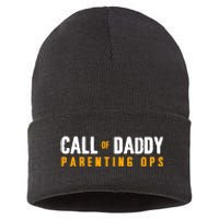 Call Of Daddy Parenting Ops Apparel Funny Dad Apparel From S Sustainable Knit Beanie