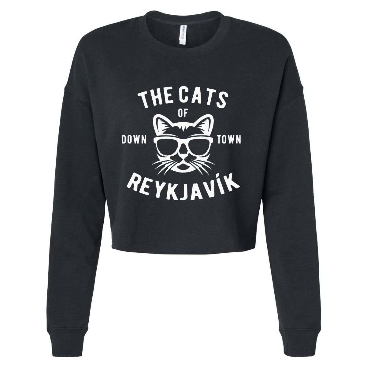Cats of Downtown Reykjavik Cropped Pullover Crew