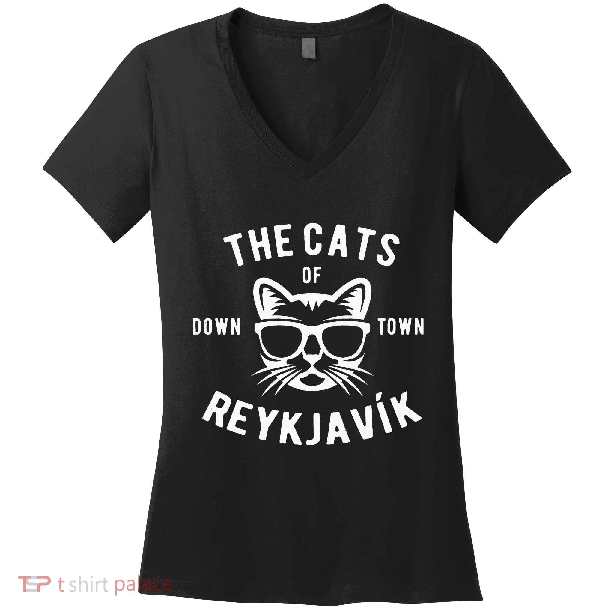 Cats of Downtown Reykjavik Women's V-Neck T-Shirt