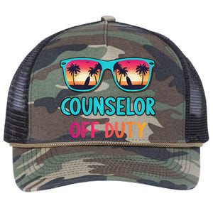 Counselor Off Duty Summer Vacation Last Day Of School Retro Rope Trucker Hat Cap