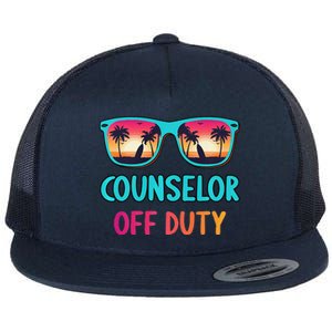 Counselor Off Duty Summer Vacation Last Day Of School Flat Bill Trucker Hat