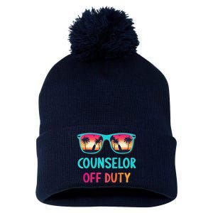 Counselor Off Duty Summer Vacation Last Day Of School Pom Pom 12in Knit Beanie