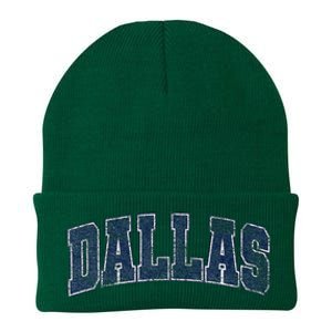 City Of Dallas Texas Varsity Style Distressed Design Knit Cap Winter Beanie