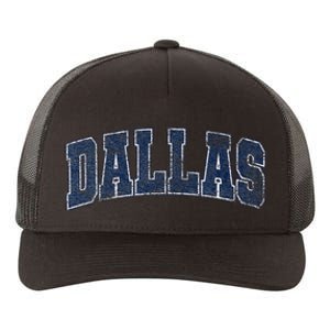 City Of Dallas Texas Varsity Style Distressed Design Yupoong Adult 5-Panel Trucker Hat