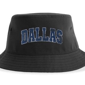 City Of Dallas Texas Varsity Style Distressed Design Sustainable Bucket Hat