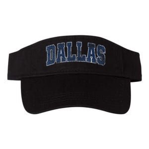 City Of Dallas Texas Varsity Style Distressed Design Valucap Bio-Washed Visor