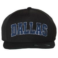 City Of Dallas Texas Varsity Style Distressed Design Wool Snapback Cap