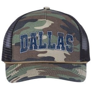 City Of Dallas Texas Varsity Style Distressed Design Retro Rope Trucker Hat Cap