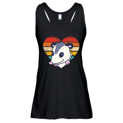 Cute Opossum Design Retro Heart Shape Vintage Ladies Essential Flowy Tank