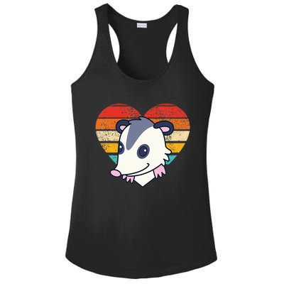 Cute Opossum Design Retro Heart Shape Vintage Ladies PosiCharge Competitor Racerback Tank