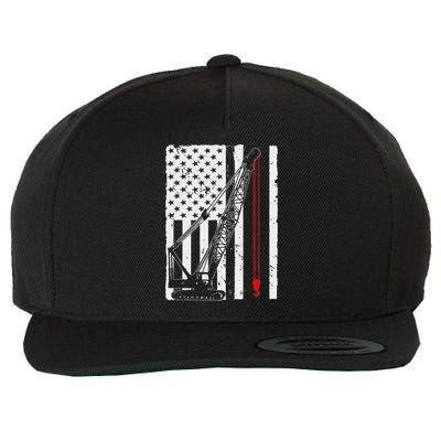 Crane Operator Design For Us Heavy Equipment Crane Lover Wool Snapback Cap