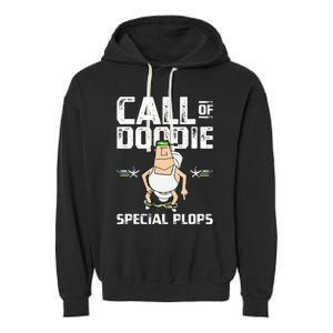 Call Of Doodie Special Plops Funny Nerd Gamer Duty Player Garment-Dyed Fleece Hoodie