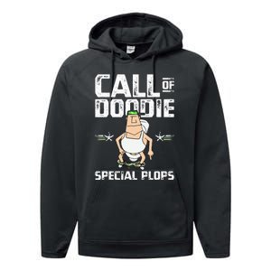 Call Of Doodie Special Plops Funny Nerd Gamer Duty Player Performance Fleece Hoodie