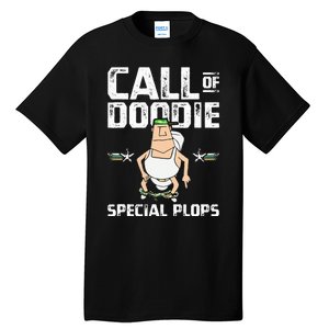 Call Of Doodie Special Plops Funny Nerd Gamer Duty Player Tall T-Shirt