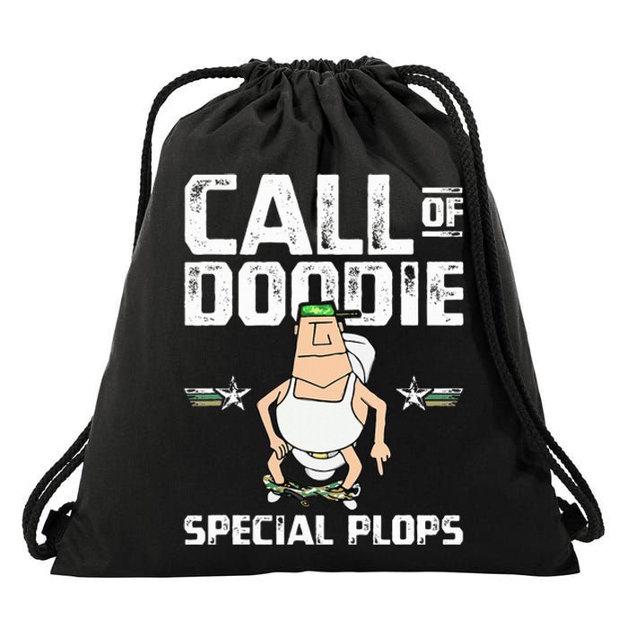 Call Of Doodie Special Plops Funny Nerd Gamer Duty Player Drawstring Bag