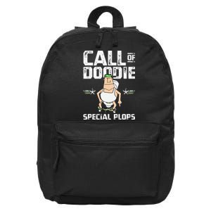 Call Of Doodie Special Plops Funny Nerd Gamer Duty Player 16 in Basic Backpack