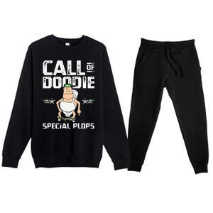 Call Of Doodie Special Plops Funny Nerd Gamer Duty Player Premium Crewneck Sweatsuit Set