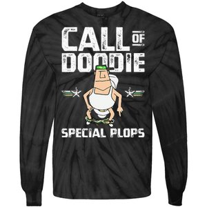 Call Of Doodie Special Plops Funny Nerd Gamer Duty Player Tie-Dye Long Sleeve Shirt