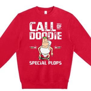 Call Of Doodie Special Plops Funny Nerd Gamer Duty Player Premium Crewneck Sweatshirt