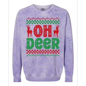 Cool Oh Deer Christmas Sweater Colorblast Crewneck Sweatshirt