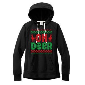 Cool Oh Deer Christmas Sweater Women's Fleece Hoodie