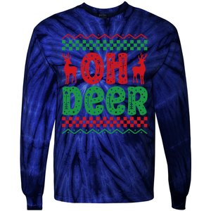 Cool Oh Deer Christmas Sweater Tie-Dye Long Sleeve Shirt